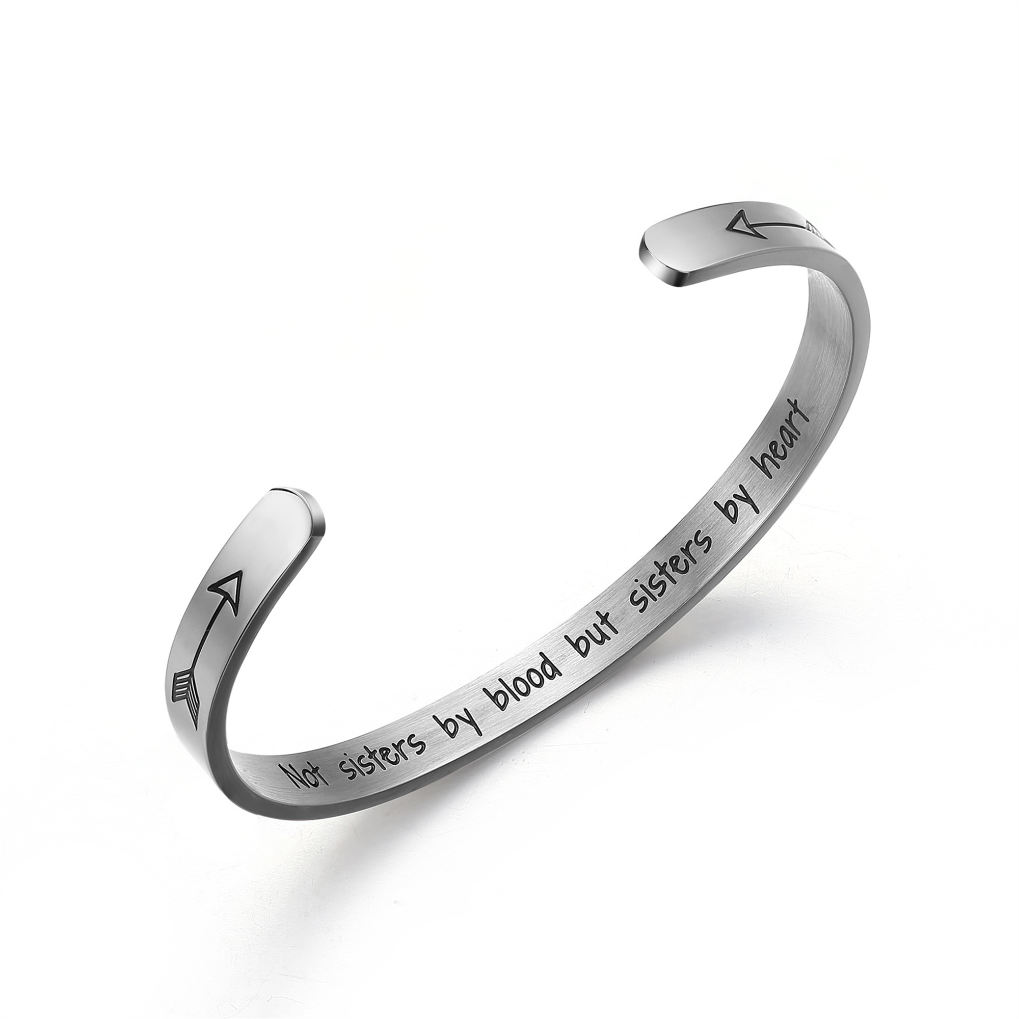Stainless Steel Casual Simple Style C Shape Letter Cuff Bracelets display picture 6