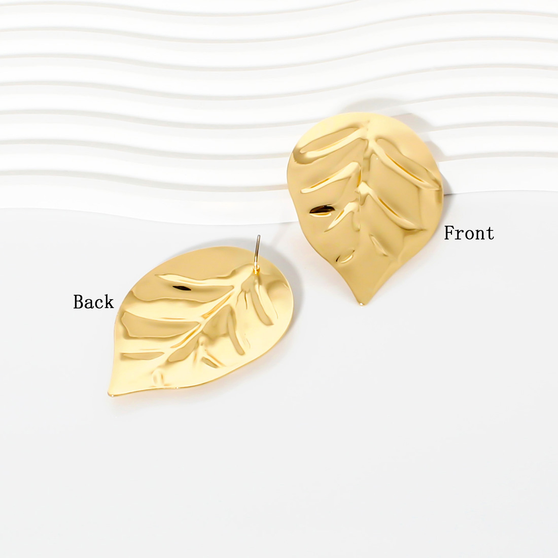 1 Pair Retro Commute Leaves Plating Iron Gold Plated Ear Studs display picture 4