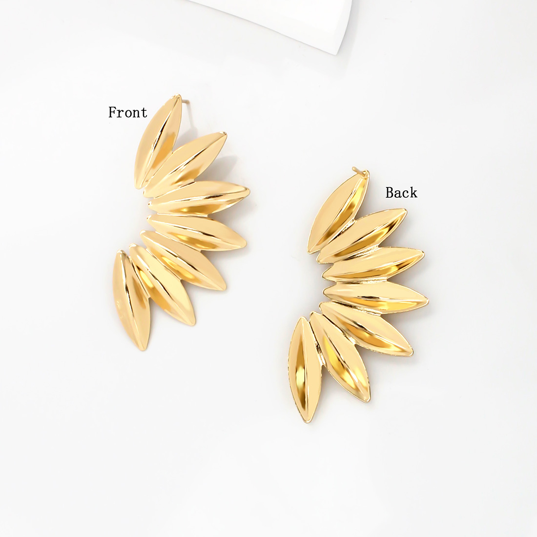 1 Pair Sweet Simple Style Leaves Plating Iron Gold Plated Ear Studs display picture 6