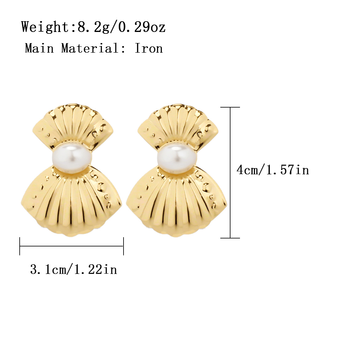 1 Pair Elegant Sweet Shell Plating Iron Gold Plated Drop Earrings display picture 1