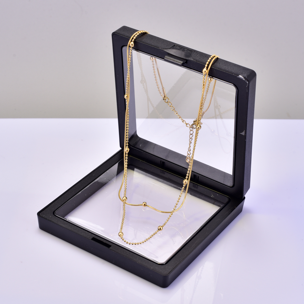 Acero Titanio Chapados en oro de 18k Elegante Estilo Simple Enchapado Color Sólido Collares De Doble Capa display picture 3