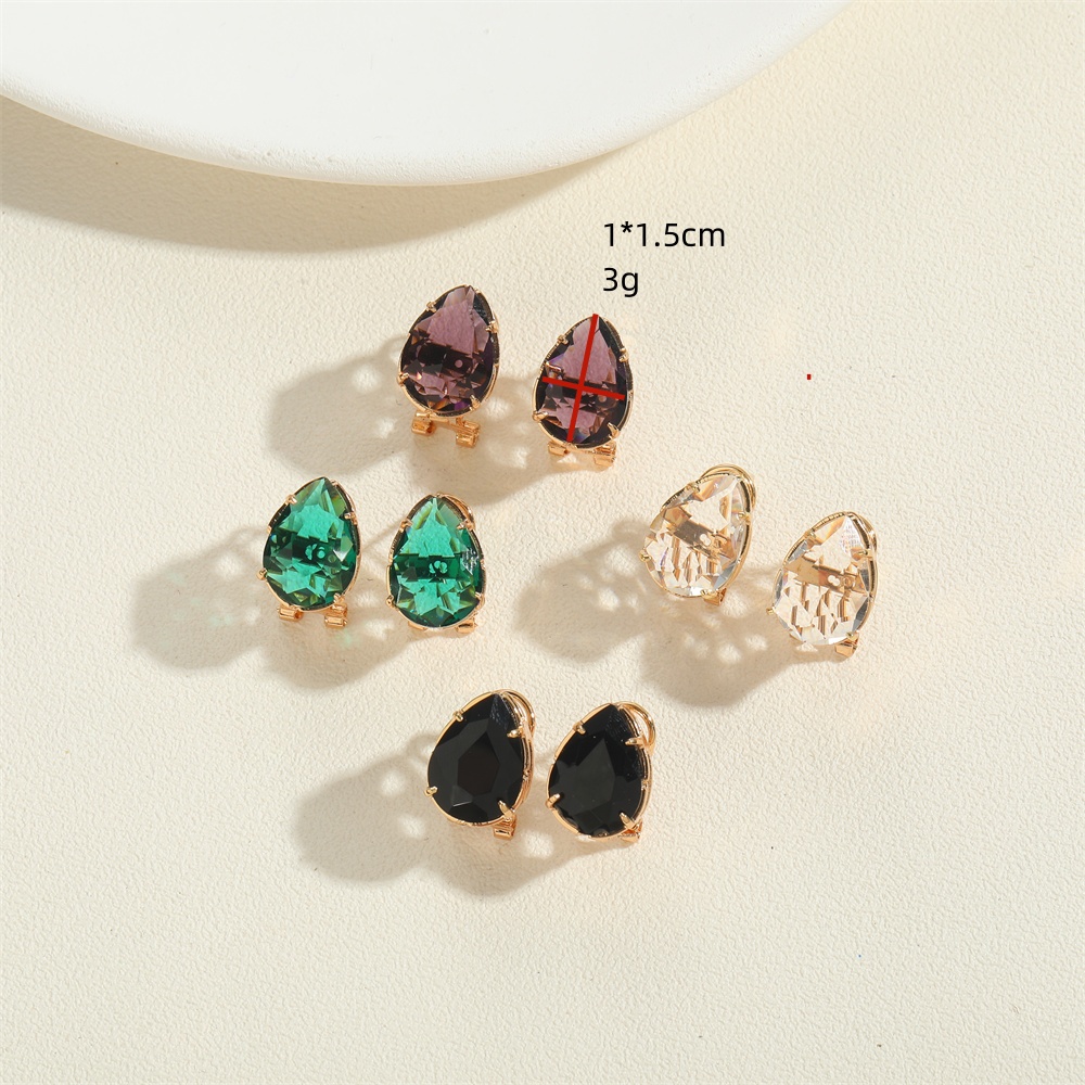 1 Pair Vintage Style Simple Style Commute Water Droplets Inlay Copper Zircon 14K Gold Plated Ear Studs display picture 8