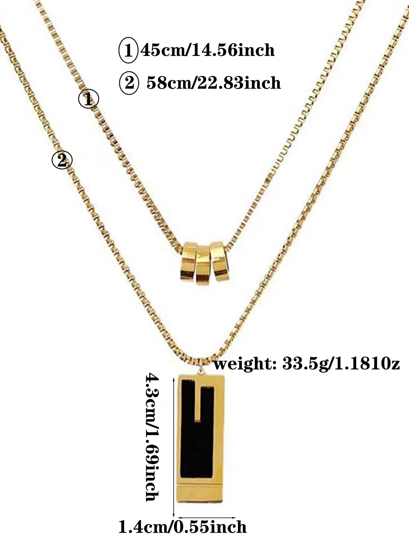 Casual Simple Style Geometric Alloy White Gold Plated Unisex Double Layer Necklaces display picture 2