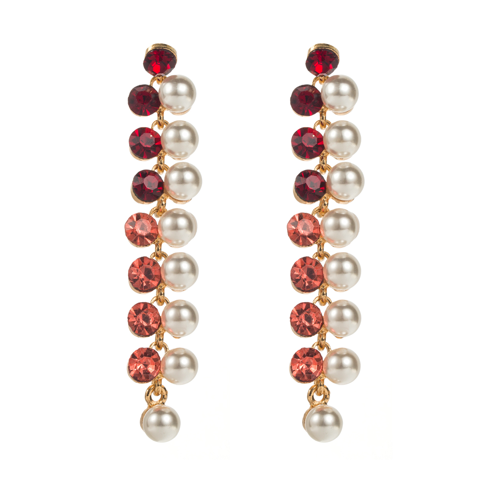 1 Pair Elegant Luxurious Color Block Plating Inlay Alloy Pearl Gold Plated Drop Earrings display picture 7