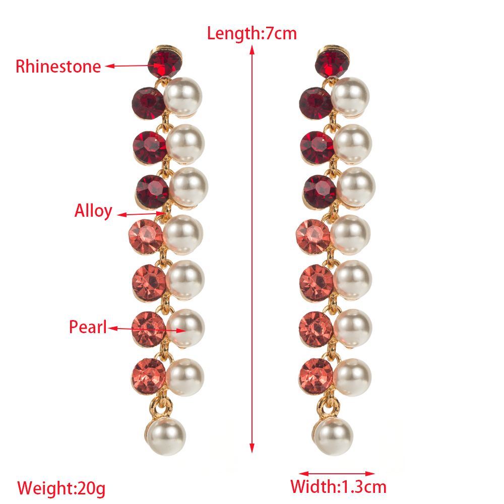 1 Pair Elegant Luxurious Color Block Plating Inlay Alloy Pearl Gold Plated Drop Earrings display picture 1