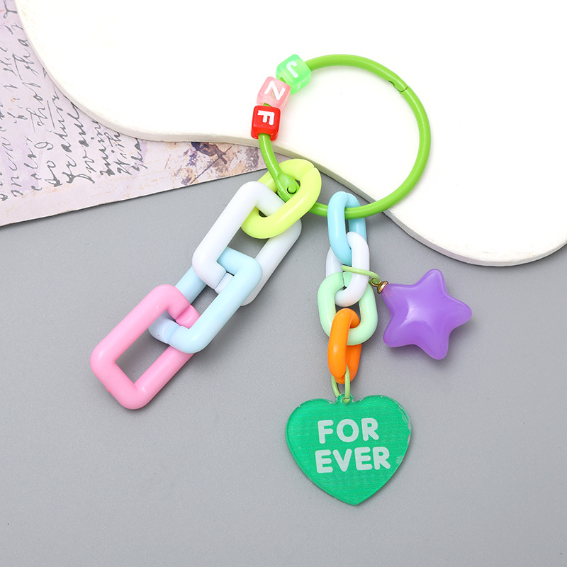 Sweet Letter Star Heart Shape Arylic Plating Keychain display picture 20