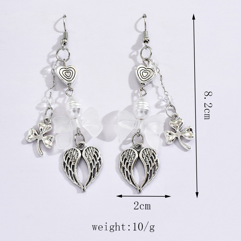1 Pair Simple Style Heart Shape Bow Knot Stainless Steel Alloy Ear Hook display picture 2