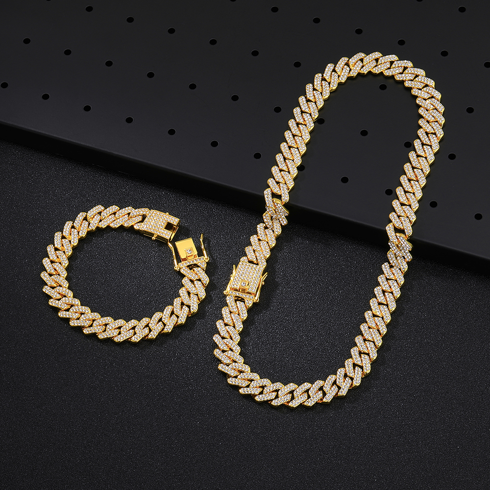 Hip-Hop Punk Geometric Alloy Polishing Plating Rhinestones Unisex Bracelets Necklace display picture 3