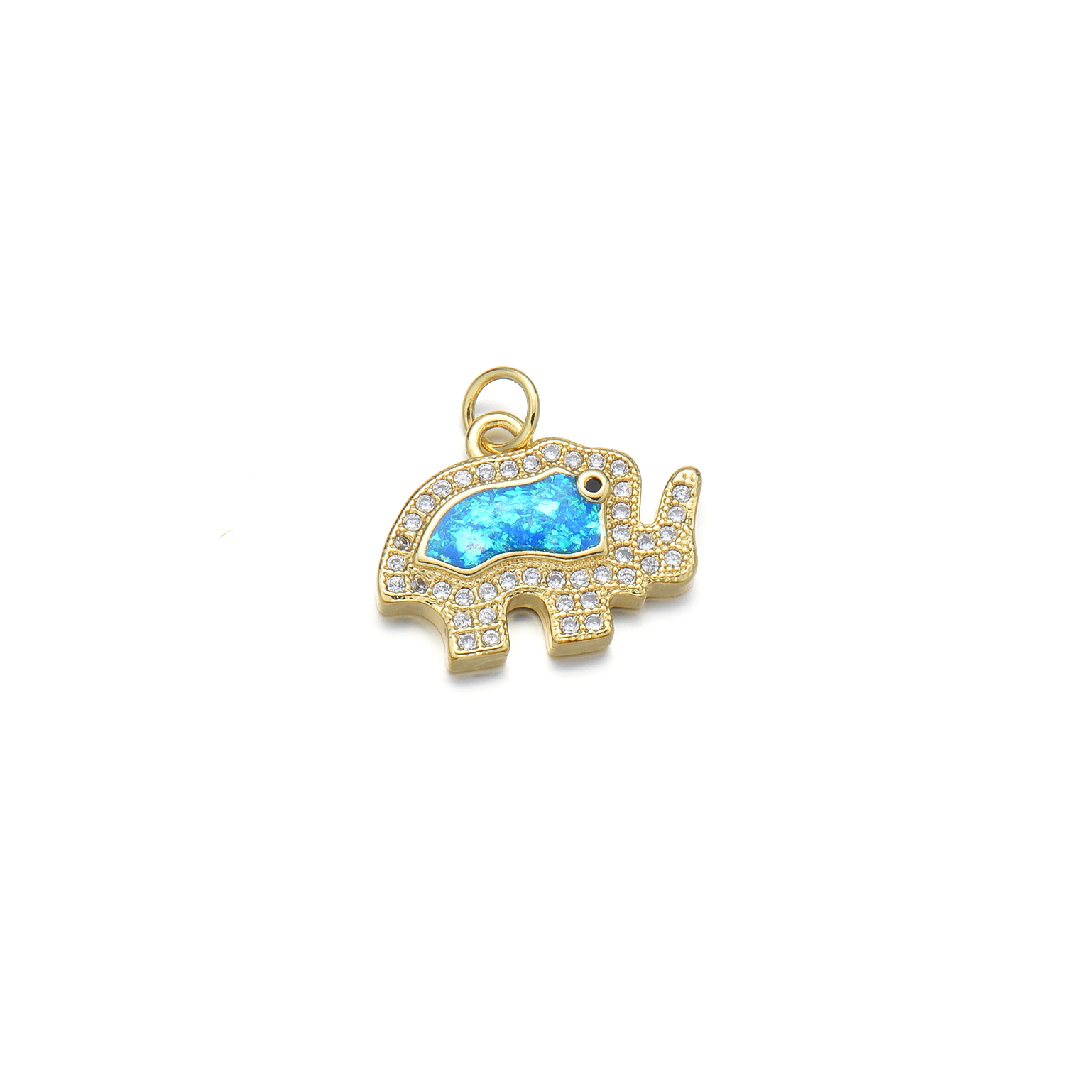 1 Piece 17 * 15mm Copper Zircon 18K Gold Plated Elephant Polished Pendant display picture 5