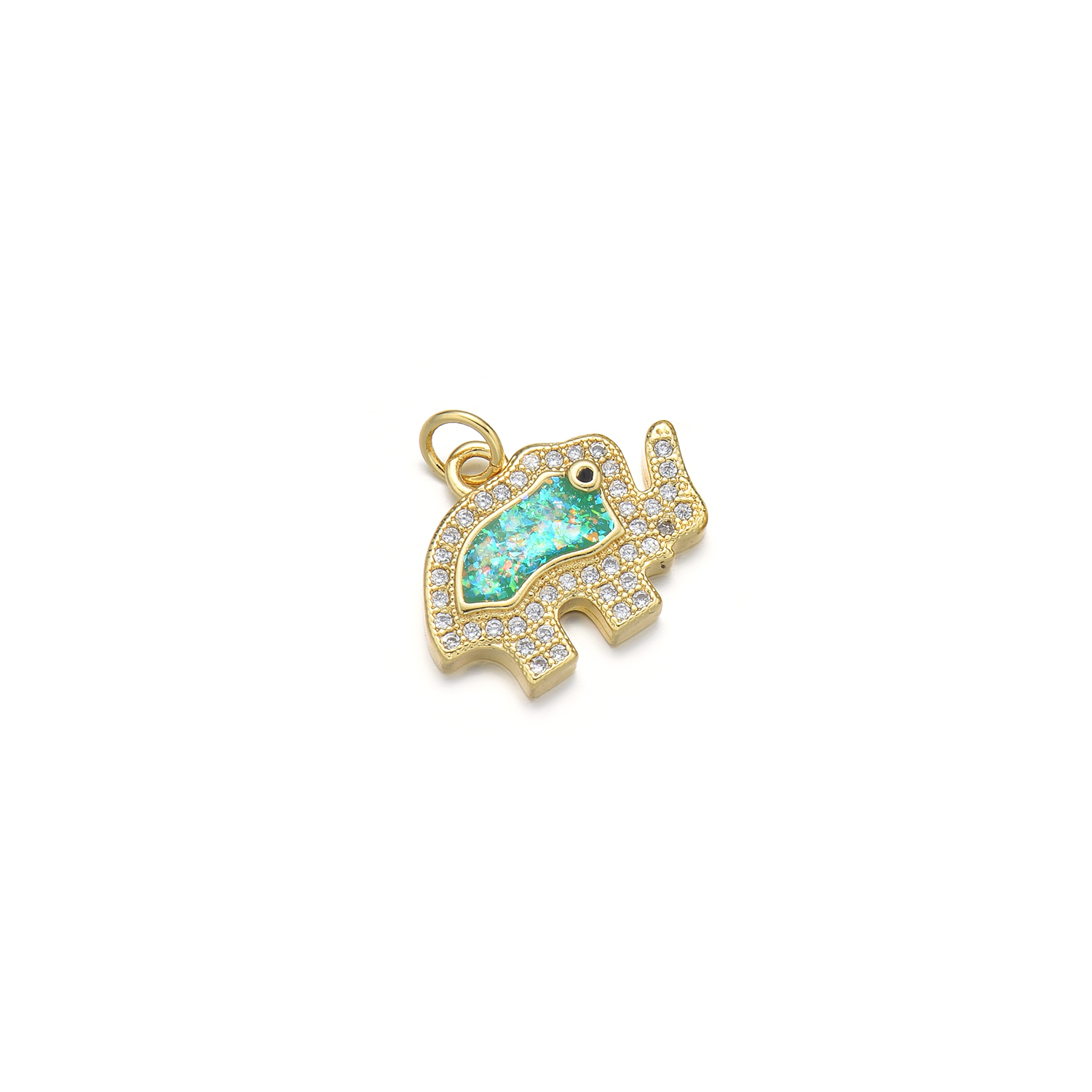 1 Piece 17 * 15mm Copper Zircon 18K Gold Plated Elephant Polished Pendant display picture 6