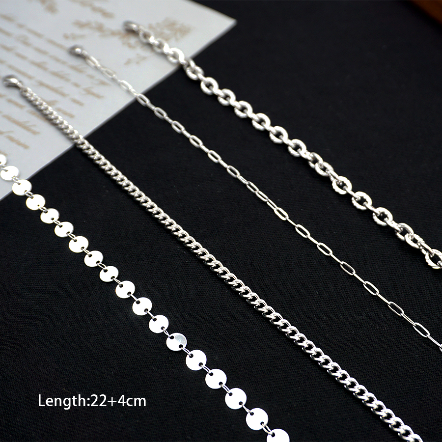 Style Simple Géométrique Couleur Unie Acier Au Titane Femmes Bracelet De Cheville display picture 3