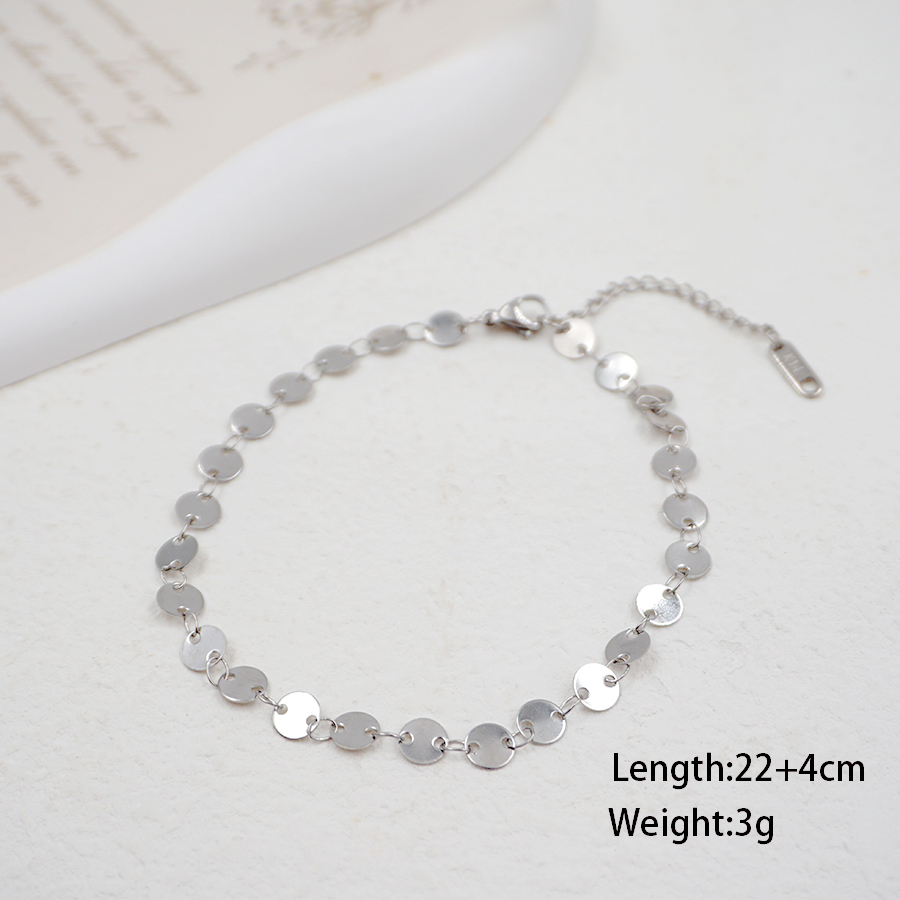 Simple Style Geometric Solid Color Titanium Steel Women's Anklet display picture 4