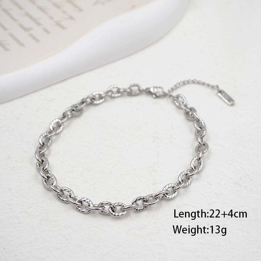 Simple Style Geometric Solid Color Titanium Steel Women's Anklet display picture 5