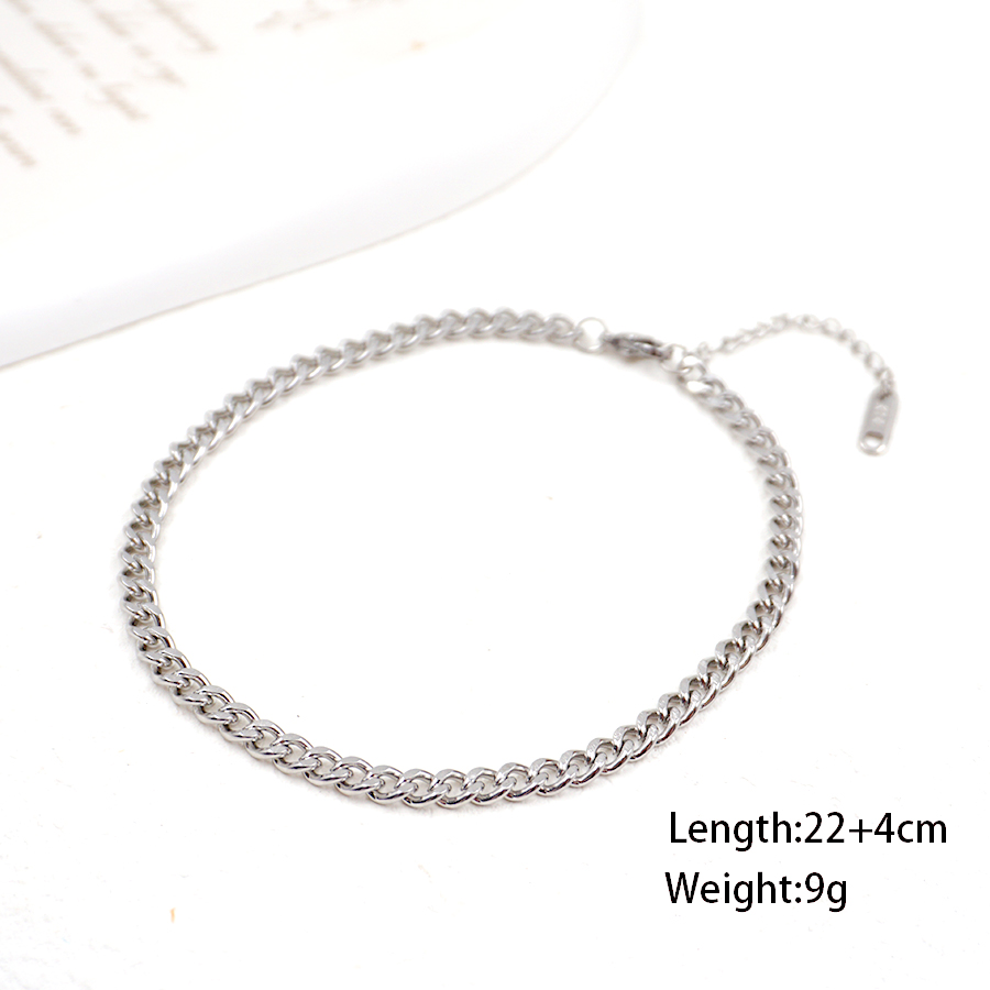 Simple Style Geometric Solid Color Titanium Steel Women's Anklet display picture 6