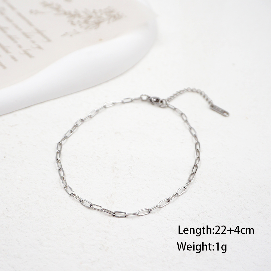 Simple Style Geometric Solid Color Titanium Steel Women's Anklet display picture 7