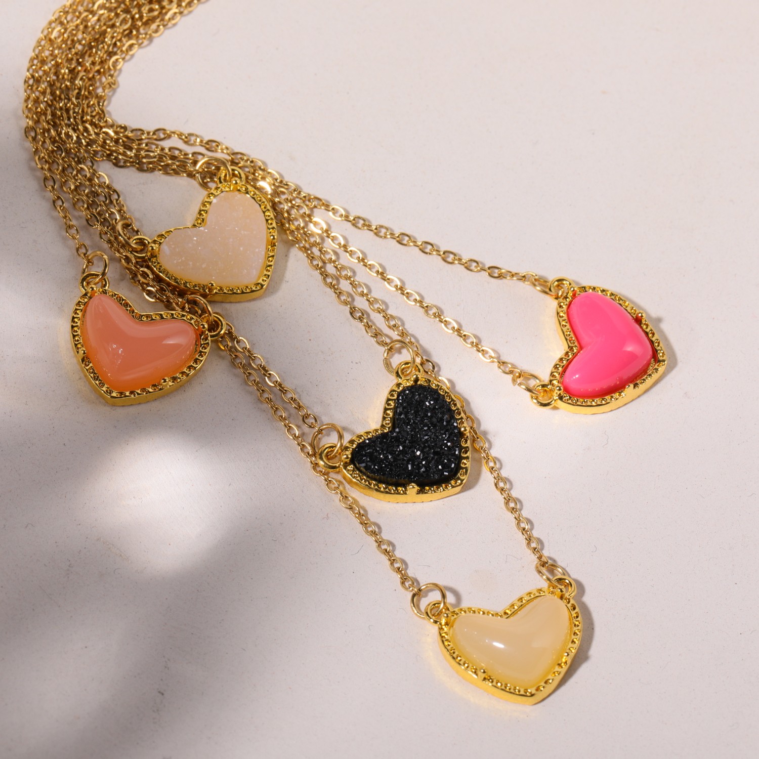 Kupfer Vergoldet Lässig Einfacher Stil Überzug Herzform Halskette Mit Anhänger display picture 6