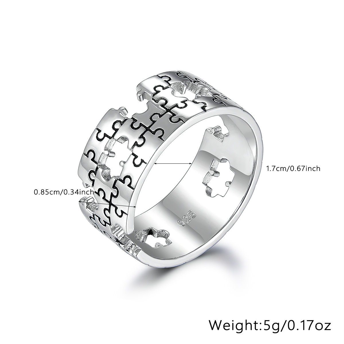 Vintage Style Simple Style Roman Style Jigsaw Sterling Silver Hollow Out White Gold Plated Women's Rings Earrings display picture 2