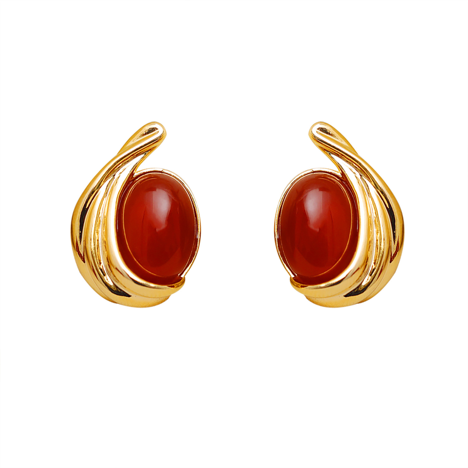 1 Pair IG Style Simple Style Geometric Inlay Copper Resin 18K Gold Plated Ear Studs display picture 6