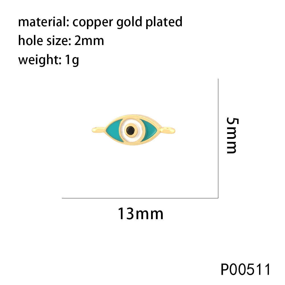 1 Piece 20 * 25mm Hole 2~2.9mm Copper Zircon 18K Gold Plated Devil's Eye Hand Of Fatima Polished Pendant display picture 5