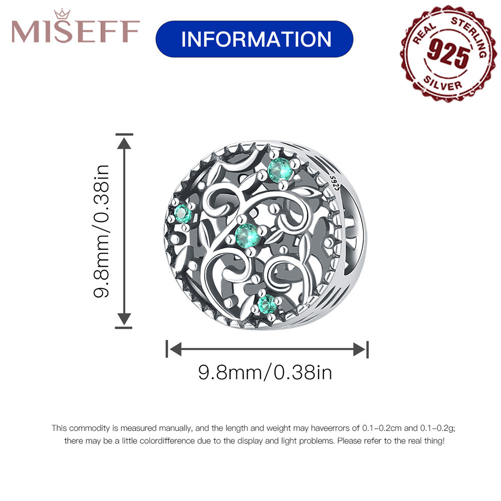 1 Piece 10*10mm 5*10mm 5 * 11mm Sterling Silver Zircon Round Flower Butterfly Polished Pendant Beads display picture 12