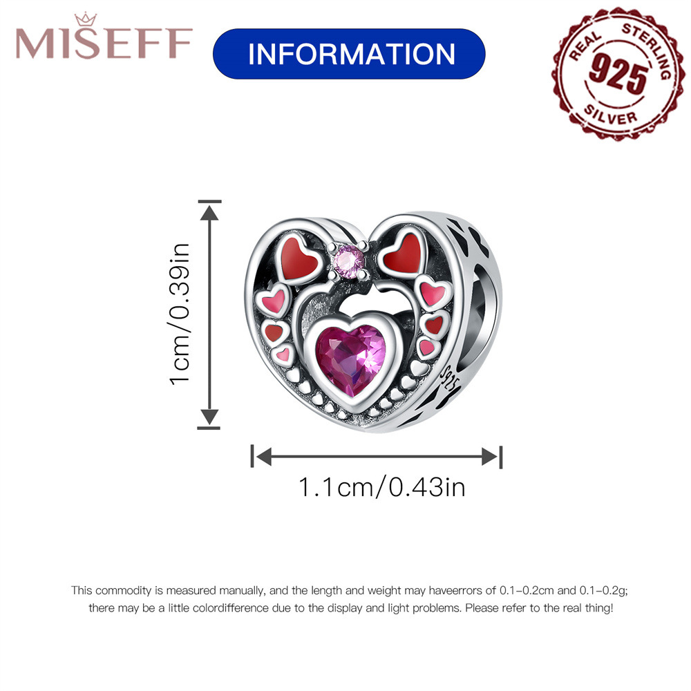 1 Piece 12*10mm 5*10mm Diameter 10mm Sterling Silver Zircon Heart Shape Polished Beads display picture 12