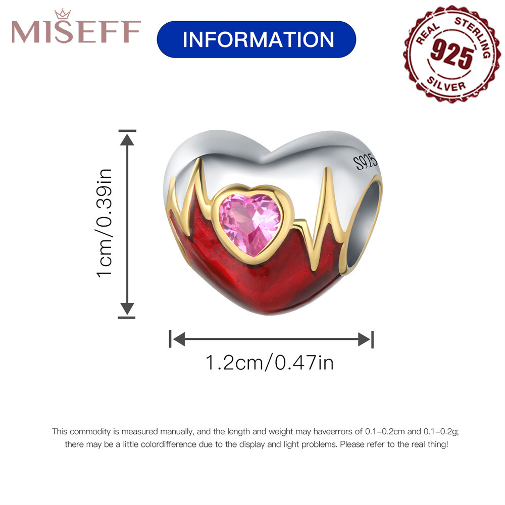 1 قطعة 12*10mm 5*10 مللي متر القطر 10 ملم الفضة الاسترليني الزركون شكل القلب مصقول خرز display picture 13