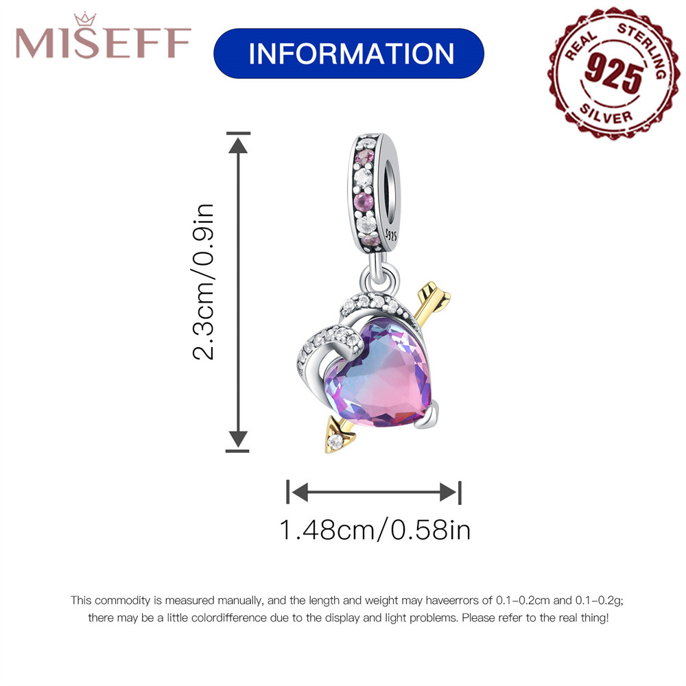 1 Piece 10*19mm 11 * 25mm 9*22mm Sterling Silver Zircon Letter Heart Shape Polished Pendant display picture 4