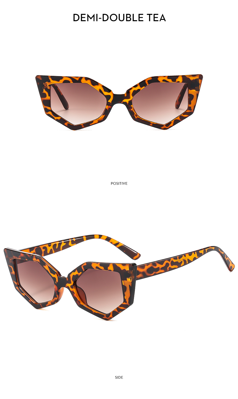 Casual Streetwear Solid Color Leopard Ac Special-Shaped Mirror Full Frame Women's Sunglasses display picture 12