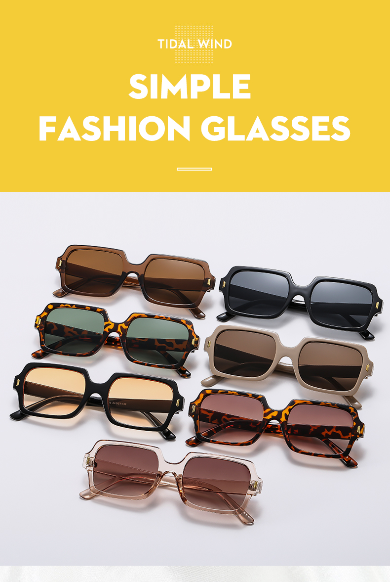 Hawaiian Streetwear Solid Color Leopard Ac Square Full Frame Women's Sunglasses display picture 1