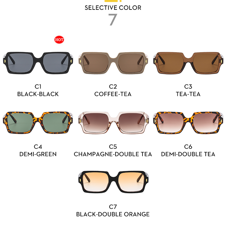 Hawaiian Streetwear Solid Color Leopard Ac Square Full Frame Women's Sunglasses display picture 4