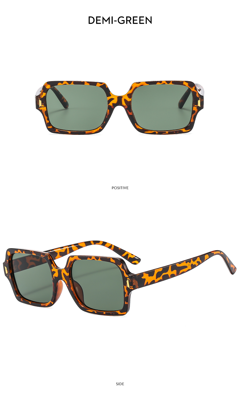 Hawaiian Streetwear Solid Color Leopard Ac Square Full Frame Women's Sunglasses display picture 11