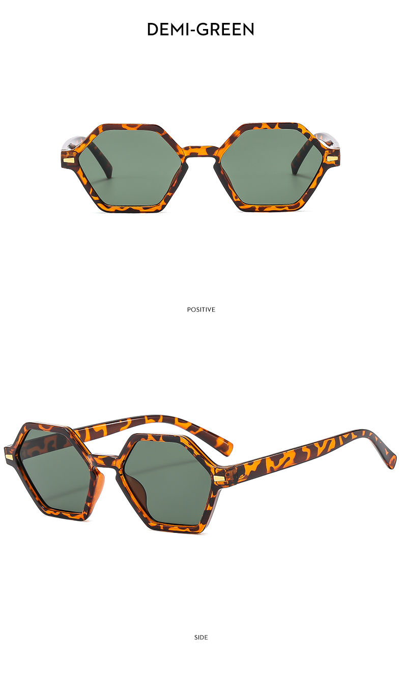 Vintage Style Solid Color Leopard Ac Polygon Full Frame Women's Sunglasses display picture 9