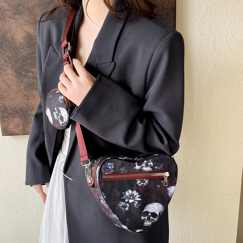 Unisex Medium Nylon Skull Streetwear Zipper Bag Sets Crossbody Bag display picture 11