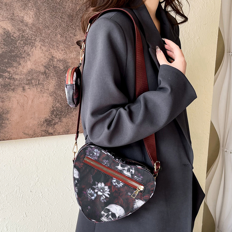 Unisex Medium Nylon Skull Streetwear Zipper Bag Sets Crossbody Bag display picture 5