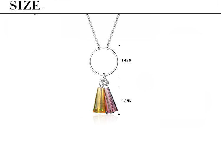 Artificial Crystal Copper Simple Style Classic Style Tassel Color Block Pendant Necklace display picture 1
