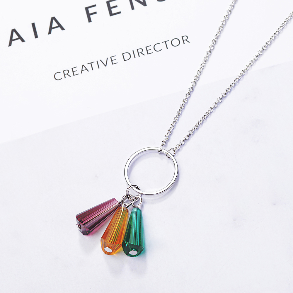 Artificial Crystal Copper Simple Style Classic Style Tassel Color Block Pendant Necklace display picture 6