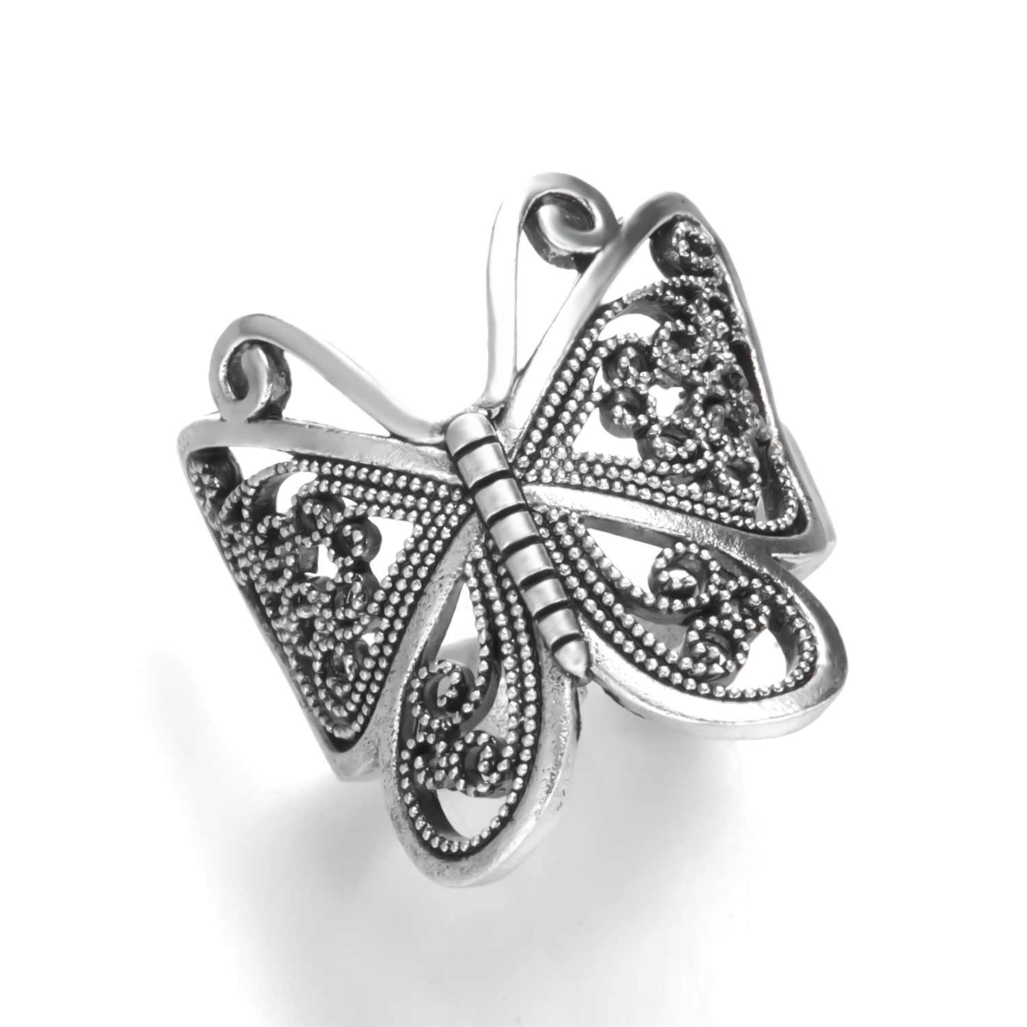 Gothic Retro Cool Style Butterfly Alloy Hollow Out Women's Open Rings display picture 8