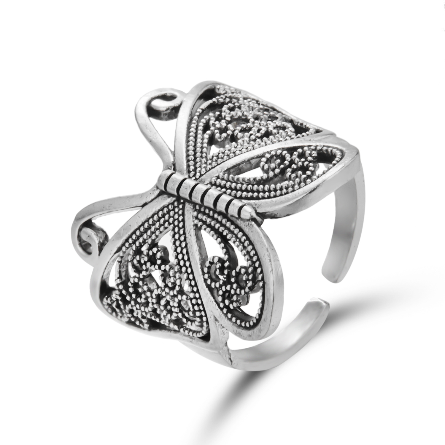 Gothic Retro Cool Style Butterfly Alloy Hollow Out Women's Open Rings display picture 9