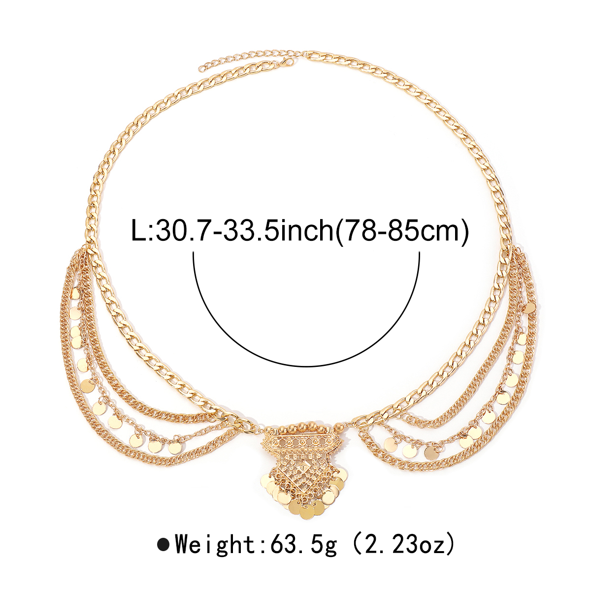 Exaggerated Sexy Novelty Geometric Solid Color Iron Wholesale Waist Chain display picture 1