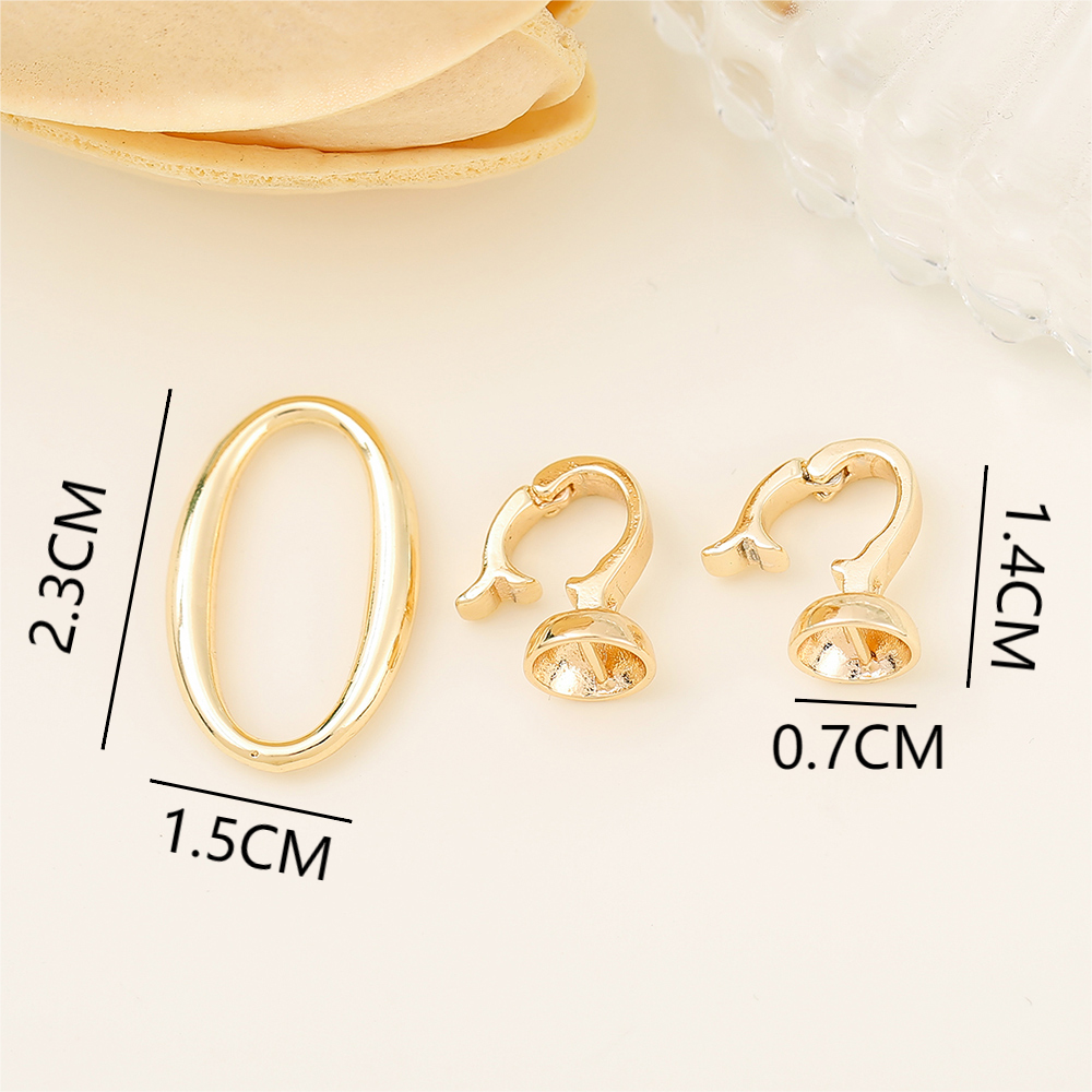 1 Piece 15*23mm Copper 18K Gold Plated Oval Solid Color Polished Jewelry Buckle display picture 2