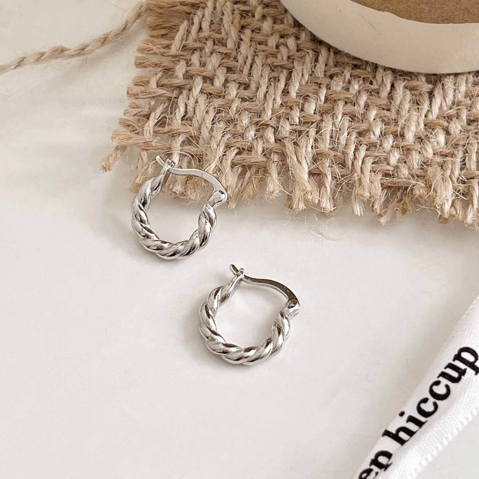 1 Pair Casual Simple Style Twist Plating 304 Stainless Steel 18K Gold Plated Earrings display picture 5