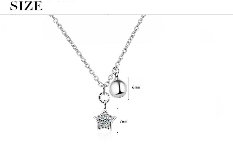 Copper White Gold Plated Simple Style Inlay Star Zircon Pendant Necklace display picture 1