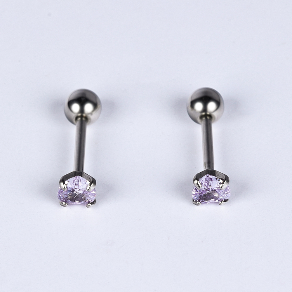 1 Pair Simple Style Classic Style Heart Shape Polishing Inlay 302 Stainless Steel Zircon Ear Studs display picture 2