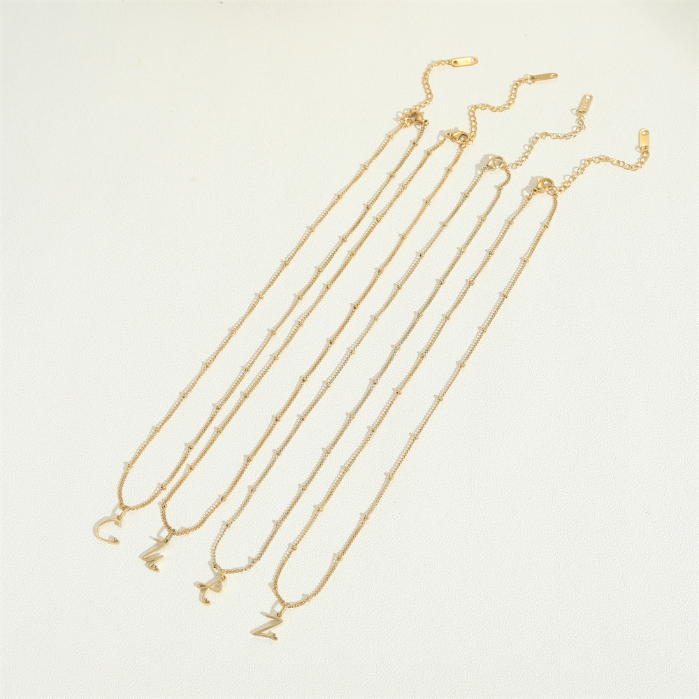 Edelstahl 304 14 Karat Vergoldet Einfacher Stil Brief Halskette Mit Anhänger display picture 3