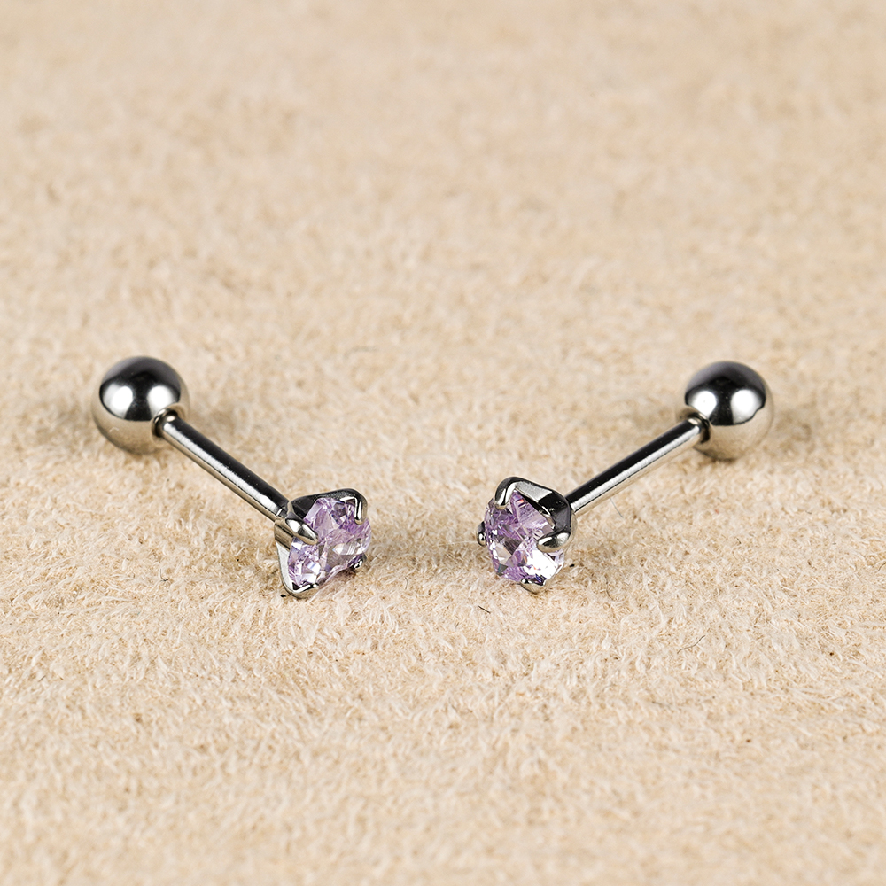 1 Pair Simple Style Classic Style Heart Shape Polishing Inlay 302 Stainless Steel Zircon Ear Studs display picture 4