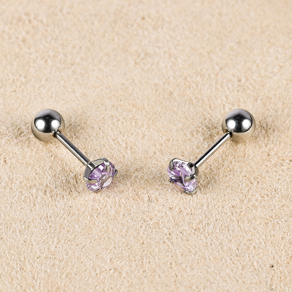 1 Pair Simple Style Classic Style Heart Shape Polishing Inlay 302 Stainless Steel Zircon Ear Studs display picture 5