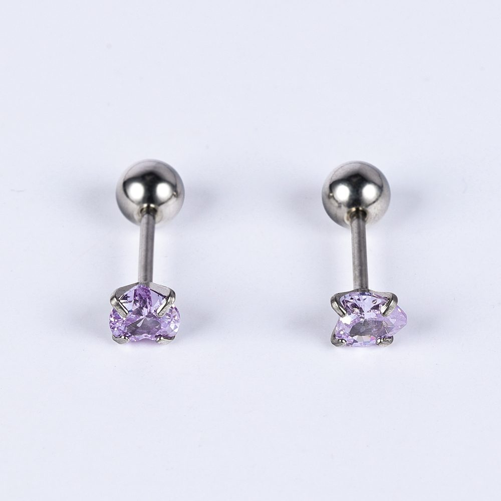 1 Pair Simple Style Classic Style Heart Shape Polishing Inlay 302 Stainless Steel Zircon Ear Studs display picture 6