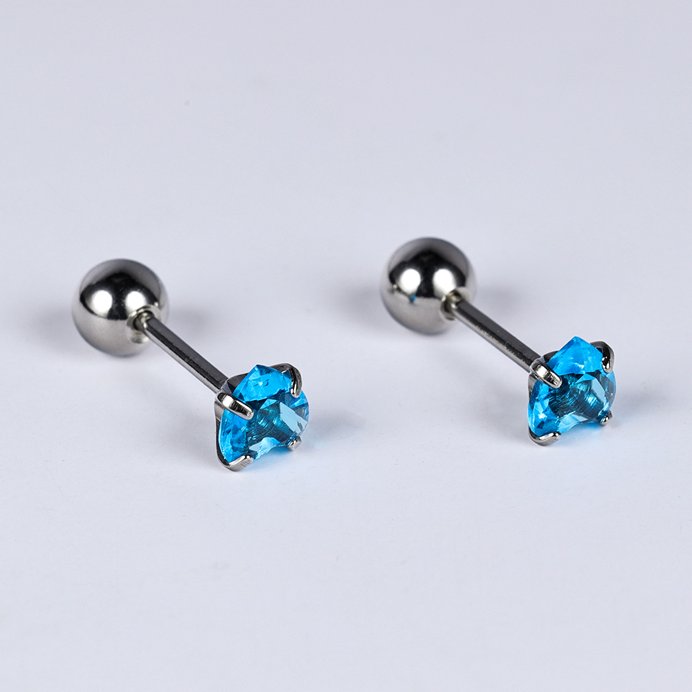 1 Pair Simple Style Classic Style Heart Shape Polishing Inlay 302 Stainless Steel Zircon Ear Studs display picture 25