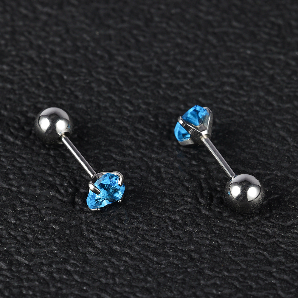 1 Pair Simple Style Classic Style Heart Shape Polishing Inlay 302 Stainless Steel Zircon Ear Studs display picture 28