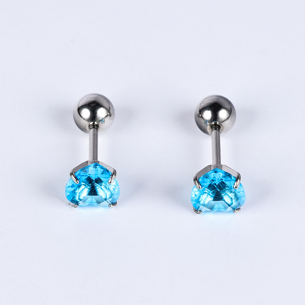 1 Pair Simple Style Classic Style Heart Shape Polishing Inlay 302 Stainless Steel Zircon Ear Studs display picture 29